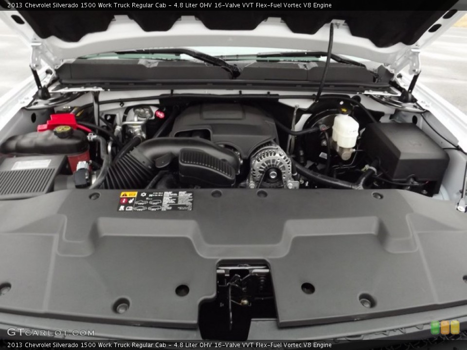 4.8 Liter OHV 16-Valve VVT Flex-Fuel Vortec V8 Engine for the 2013 Chevrolet Silverado 1500 #76807638