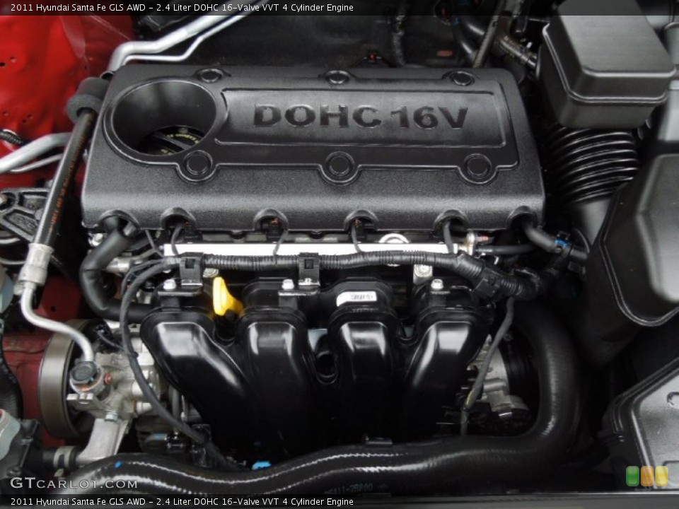 2.4 Liter DOHC 16-Valve VVT 4 Cylinder Engine for the 2011 Hyundai Santa Fe #76810371