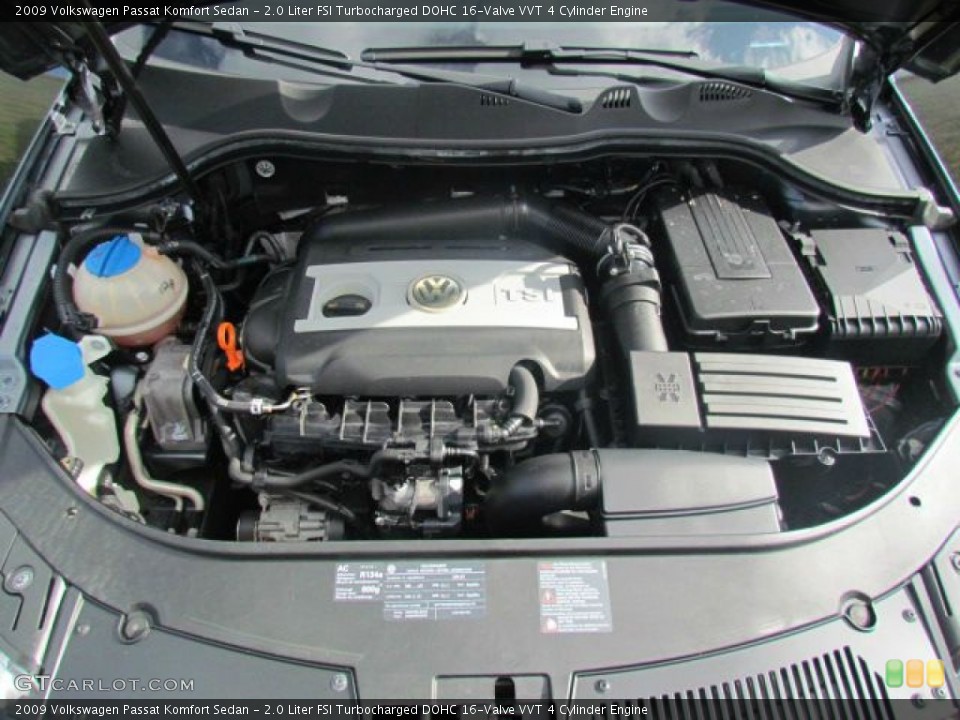 2.0 Liter FSI Turbocharged DOHC 16-Valve VVT 4 Cylinder 2009 Volkswagen Passat Engine