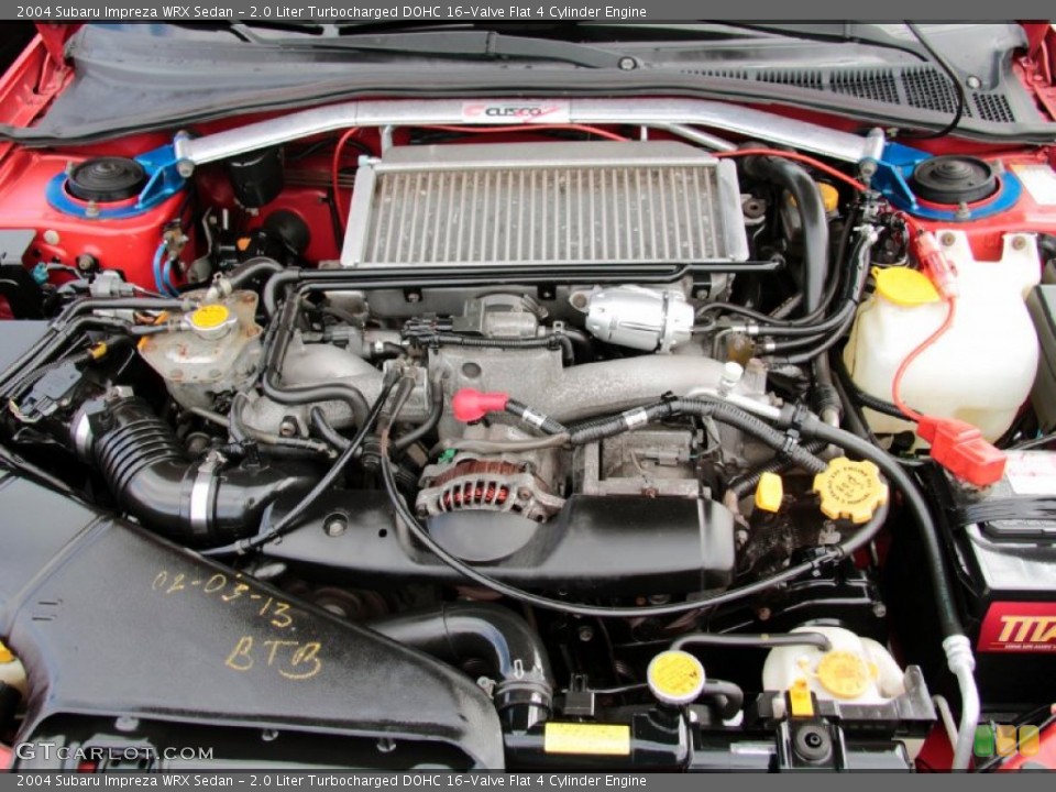 2.0 Liter Turbocharged DOHC 16-Valve Flat 4 Cylinder 2004 Subaru Impreza Engine