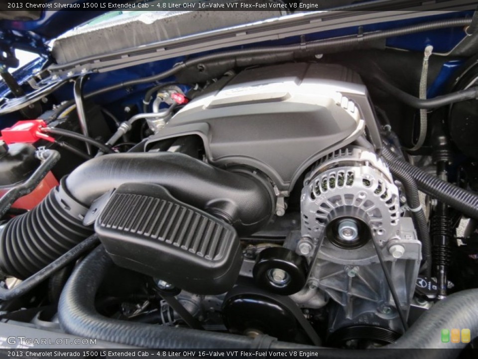 4.8 Liter OHV 16-Valve VVT Flex-Fuel Vortec V8 Engine for the 2013 Chevrolet Silverado 1500 #77011616