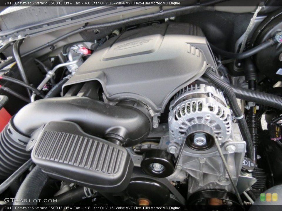 4.8 Liter OHV 16-Valve VVT Flex-Fuel Vortec V8 Engine for the 2013 Chevrolet Silverado 1500 #77012862