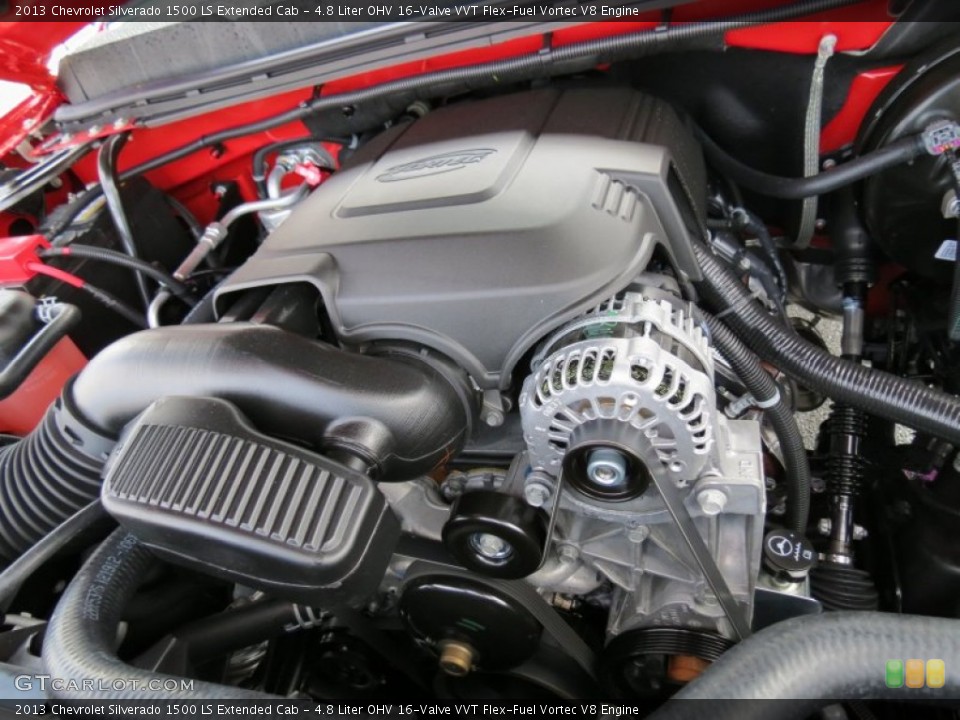 4.8 Liter OHV 16-Valve VVT Flex-Fuel Vortec V8 Engine for the 2013 Chevrolet Silverado 1500 #77013785
