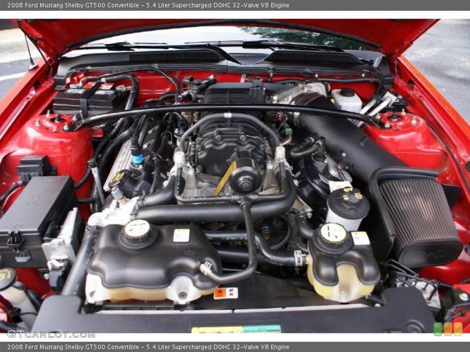 5.4 Liter Supercharged DOHC 32-Valve V8 2008 Ford Mustang Engine