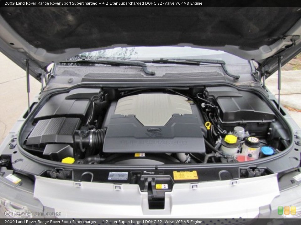 4.2 Liter Supercharged DOHC 32-Valve VCP V8 2009 Land Rover Range Rover Sport Engine