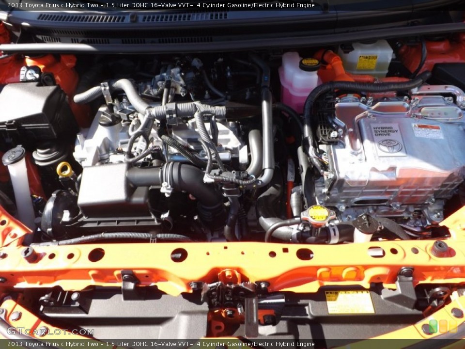 1.5 Liter DOHC 16-Valve VVT-i 4 Cylinder Gasoline/Electric Hybrid Engine for the 2013 Toyota Prius c #77230571