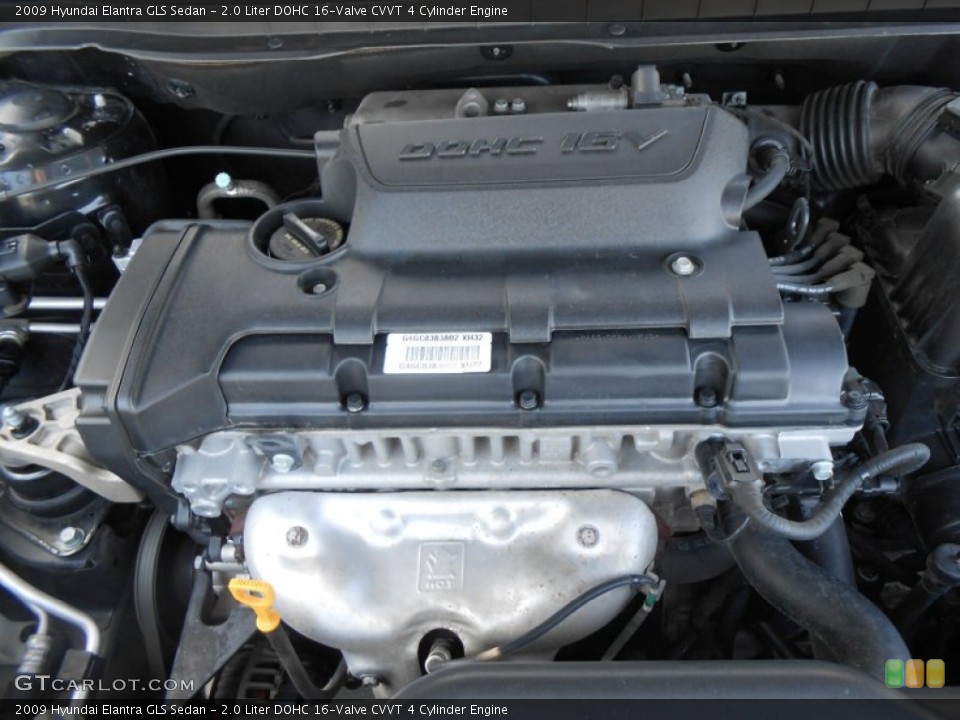 2.0 Liter DOHC 16-Valve CVVT 4 Cylinder 2009 Hyundai Elantra Engine