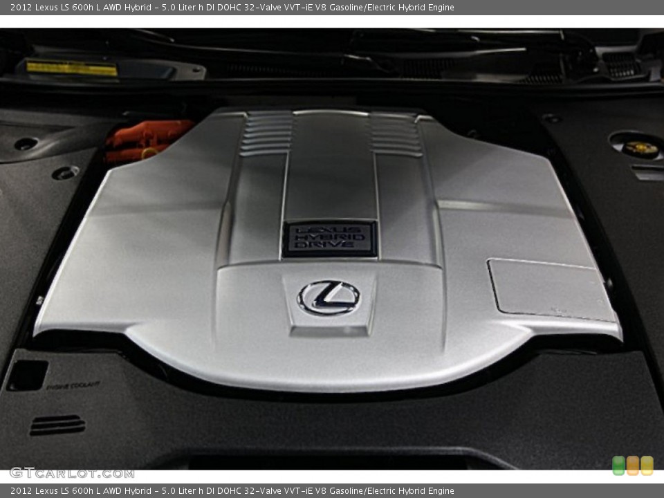 5.0 Liter h DI DOHC 32-Valve VVT-iE V8 Gasoline/Electric Hybrid 2012 Lexus LS Engine