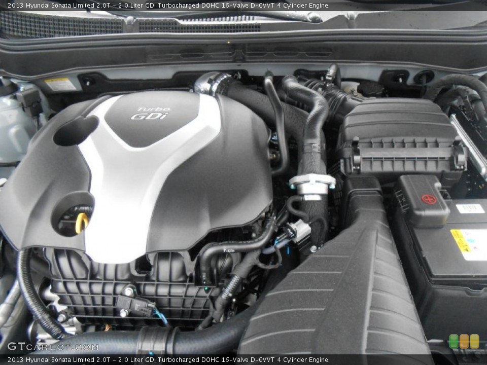 2.0 Liter GDI Turbocharged DOHC 16-Valve D-CVVT 4 Cylinder Engine for the 2013 Hyundai Sonata #77532209