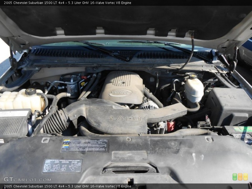 5.3 Liter OHV 16-Valve Vortec V8 Engine for the 2005 Chevrolet Suburban #77640516
