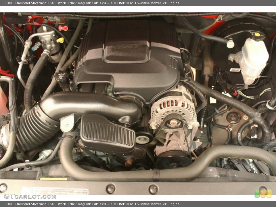 4.8 Liter OHV 16-Valve Vortec V8 Engine for the 2008 Chevrolet Silverado 1500 #77646474