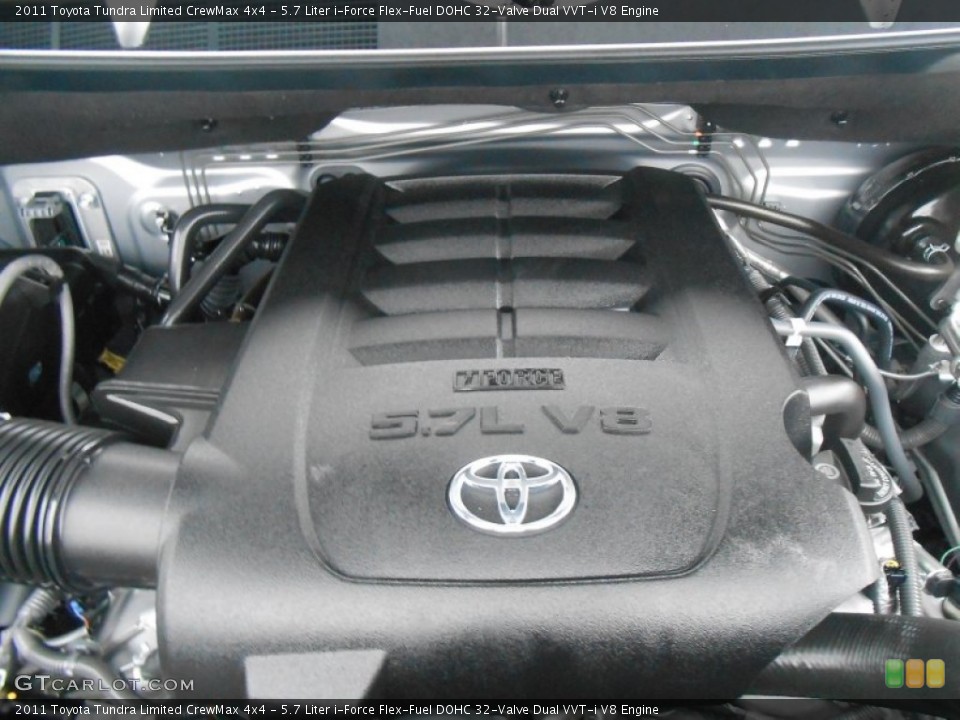 5.7 Liter i-Force Flex-Fuel DOHC 32-Valve Dual VVT-i V8 Engine for the 2011 Toyota Tundra #77668683