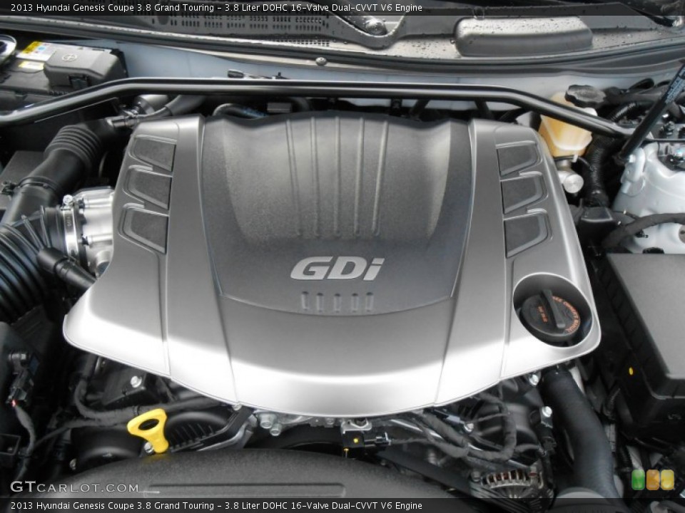 3.8 Liter DOHC 16-Valve Dual-CVVT V6 2013 Hyundai Genesis Coupe Engine