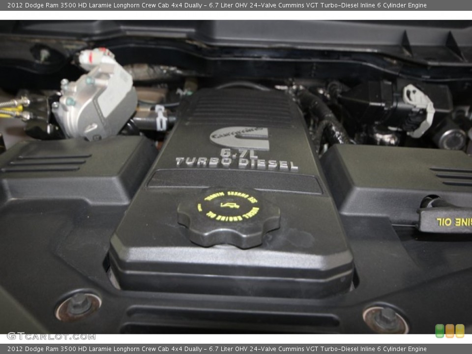 6.7 Liter OHV 24-Valve Cummins VGT Turbo-Diesel Inline 6 Cylinder Engine for the 2012 Dodge Ram 3500 HD #77680626