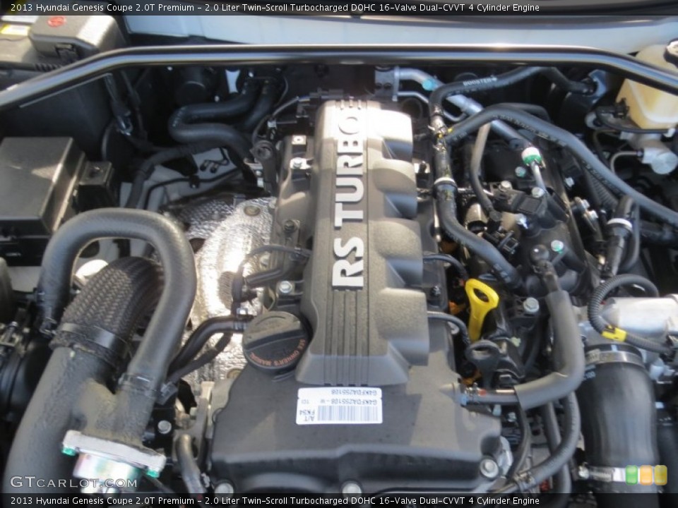 2.0 Liter Twin-Scroll Turbocharged DOHC 16-Valve Dual-CVVT 4 Cylinder Engine for the 2013 Hyundai Genesis Coupe #77741275