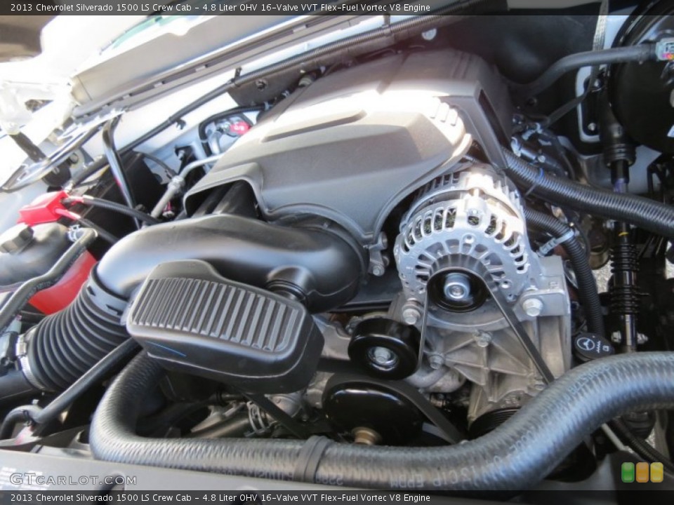 4.8 Liter OHV 16-Valve VVT Flex-Fuel Vortec V8 2013 Chevrolet Silverado 1500 Engine