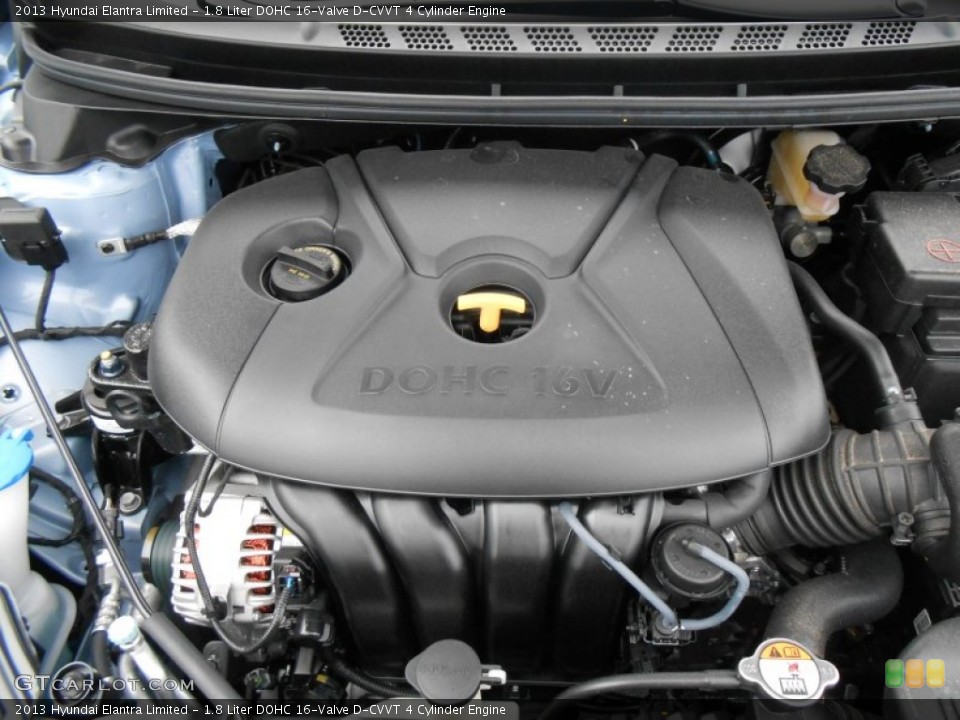 1.8 Liter DOHC 16-Valve D-CVVT 4 Cylinder Engine for the 2013 Hyundai Elantra #77788052