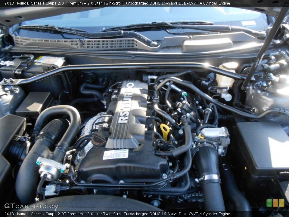 2.0 Liter Twin-Scroll Turbocharged DOHC 16-Valve Dual-CVVT 4 Cylinder Engine for the 2013 Hyundai Genesis Coupe #77890770