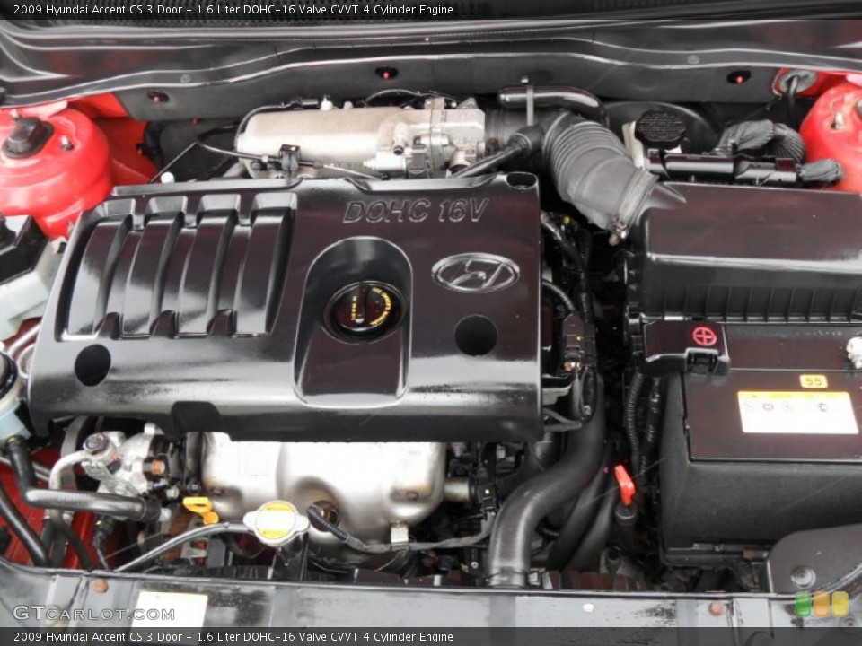 1.6 Liter DOHC-16 Valve CVVT 4 Cylinder Engine for the 2009 Hyundai Accent #77920817