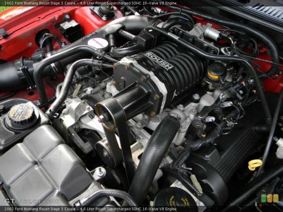 4.6 Liter Roush Supercharged SOHC 16-Valve V8 Engine for the 2002 Ford Mustang #77942073