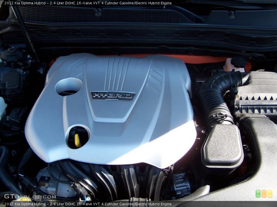 2.4 Liter DOHC 16-Valve VVT 4 Cylinder Gasoline/Electric Hybrid 2012 Kia Optima Engine