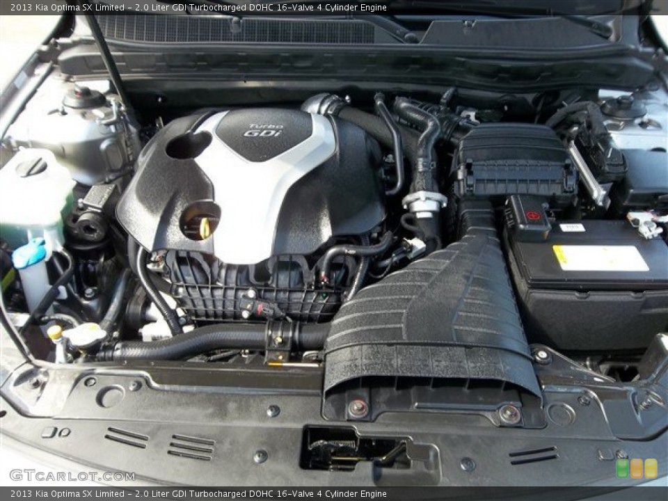 2.0 Liter GDI Turbocharged DOHC 16-Valve 4 Cylinder 2013 Kia Optima Engine