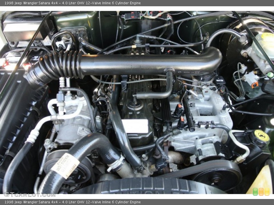 4.0 Liter OHV 12-Valve Inline 6 Cylinder 1998 Jeep Wrangler Engine