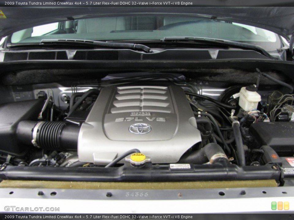5.7 Liter Flex-Fuel DOHC 32-Valve i-Force VVT-i V8 2009 Toyota Tundra Engine