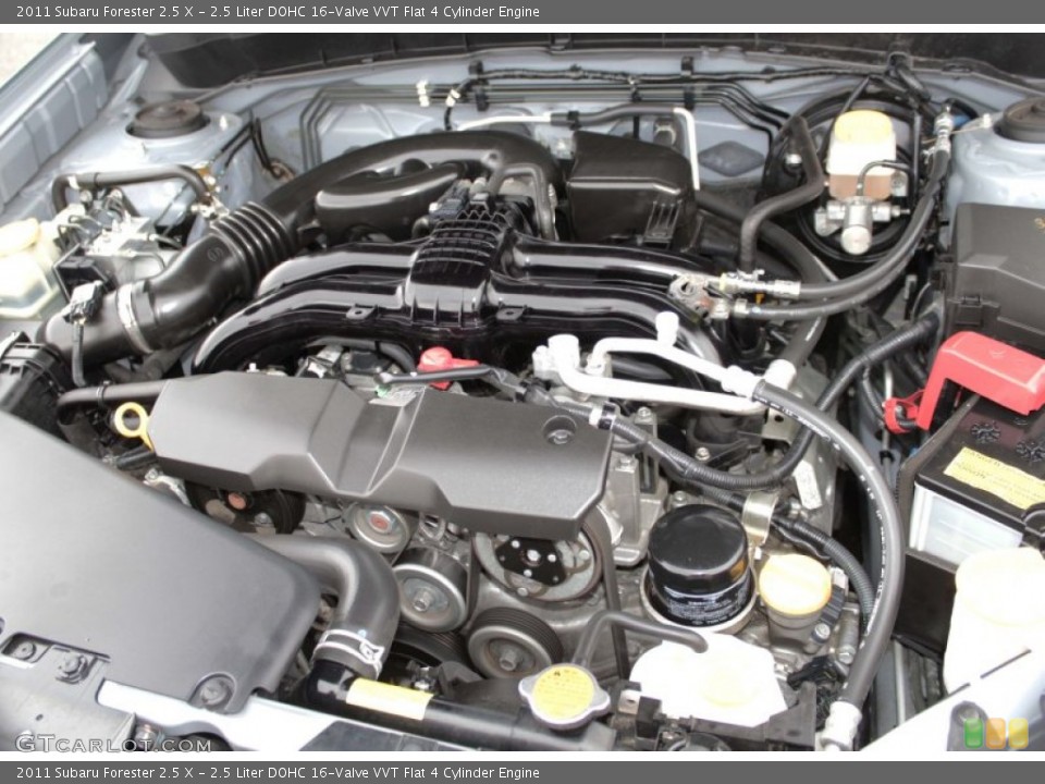 2.5 Liter DOHC 16-Valve VVT Flat 4 Cylinder 2011 Subaru Forester Engine