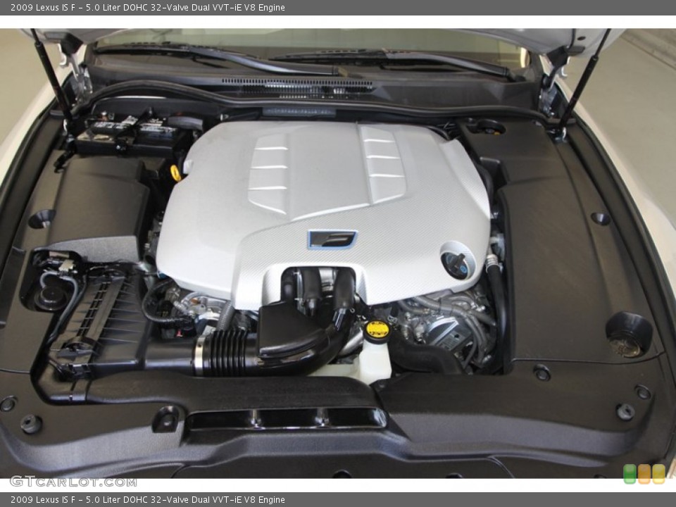 5.0 Liter DOHC 32-Valve Dual VVT-iE V8 2009 Lexus IS Engine
