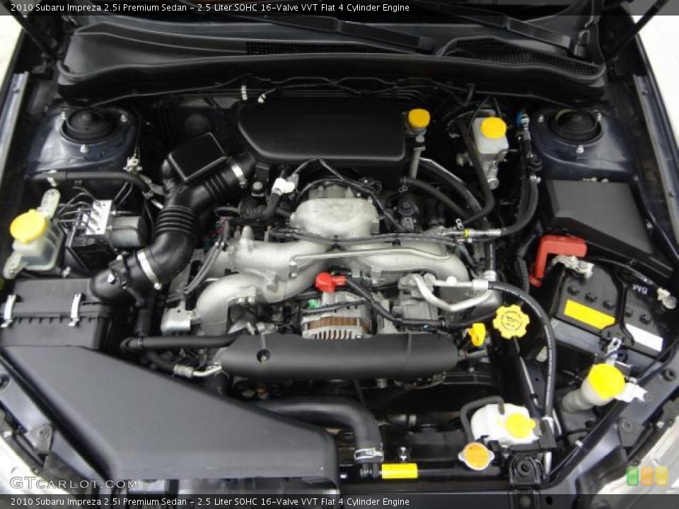 2.5 Liter SOHC 16-Valve VVT Flat 4 Cylinder 2010 Subaru Impreza Engine