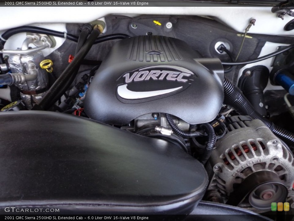 6.0 Liter OHV 16-Valve V8 2001 GMC Sierra 2500HD Engine