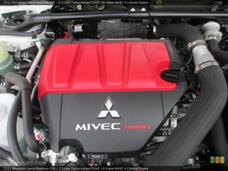 2.0 Liter Turbocharged DOHC 16-Valve MIVEC 4 Cylinder 2011 Mitsubishi Lancer Evolution Engine