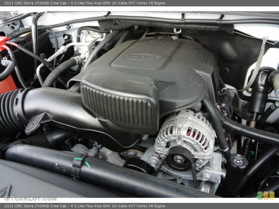 6.0 Liter Flex-Fuel OHV 16-Valve VVT Vortec V8 2013 GMC Sierra 2500HD Engine