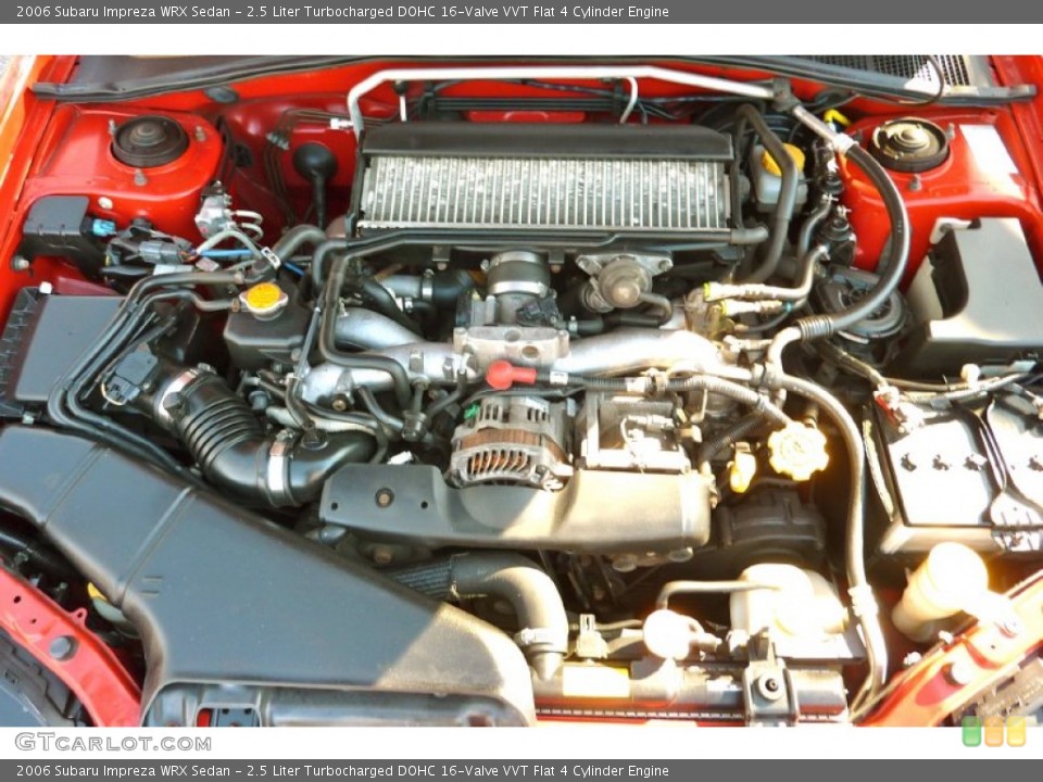 2.5 Liter Turbocharged DOHC 16-Valve VVT Flat 4 Cylinder 2006 Subaru Impreza Engine