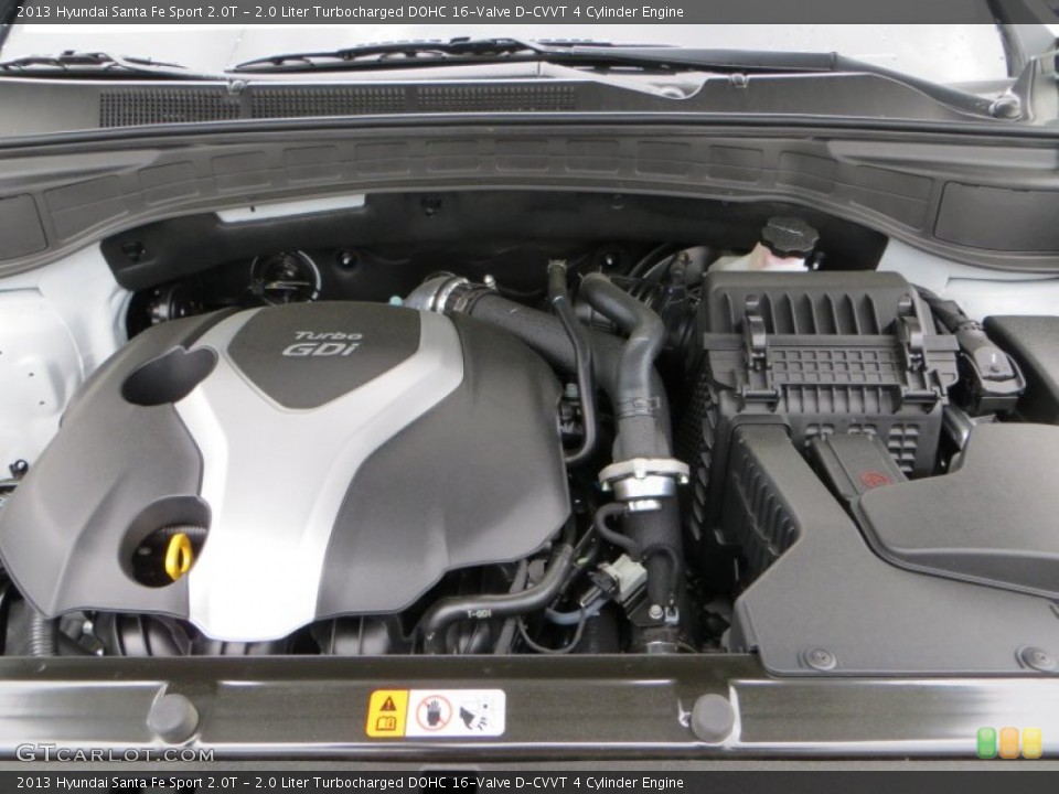2.0 Liter Turbocharged DOHC 16-Valve D-CVVT 4 Cylinder 2013 Hyundai Santa Fe Engine