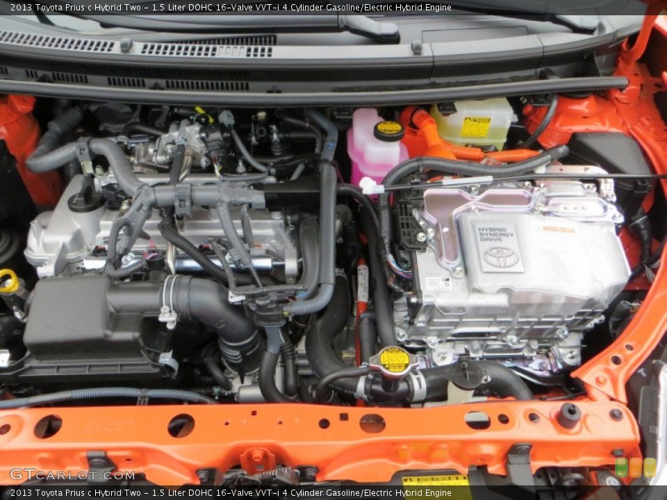 1.5 Liter DOHC 16-Valve VVT-i 4 Cylinder Gasoline/Electric Hybrid Engine for the 2013 Toyota Prius c #79265021
