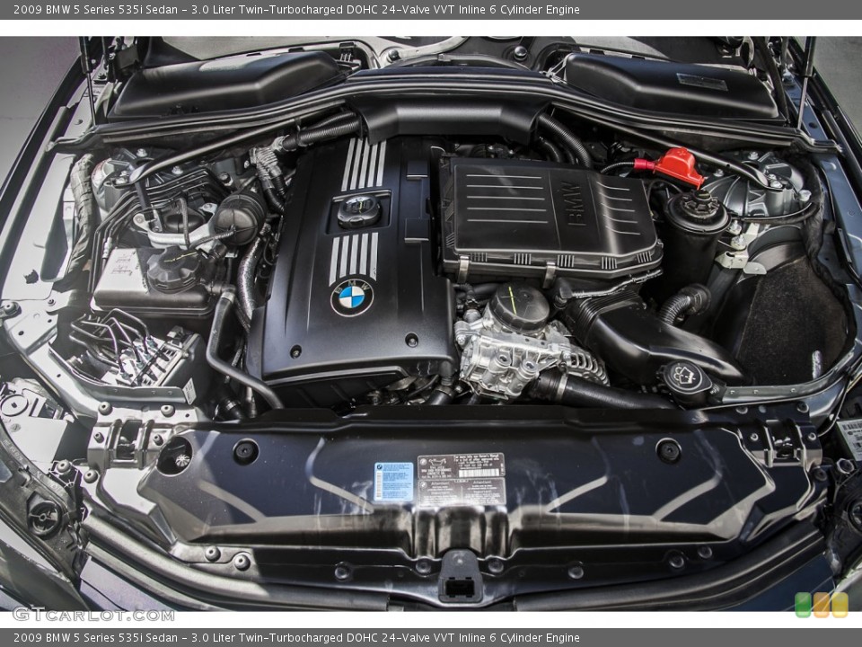 3.0 Liter Twin-Turbocharged DOHC 24-Valve VVT Inline 6 Cylinder 2009 BMW 5 Series Engine
