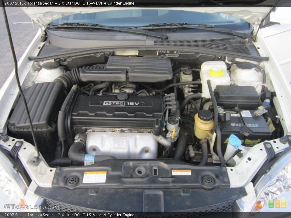 2.0 Liter DOHC 16-Valve 4 Cylinder 2007 Suzuki Forenza Engine