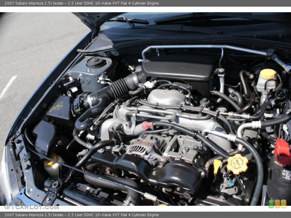 2.5 Liter SOHC 16-Valve VVT Flat 4 Cylinder 2007 Subaru Impreza Engine