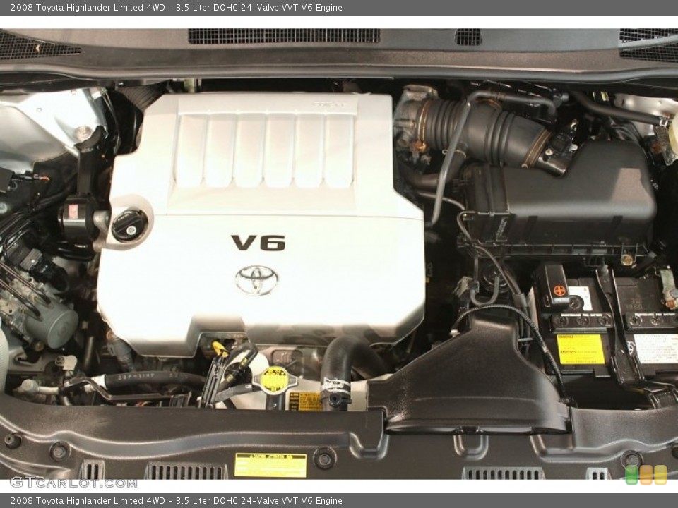 3.5 Liter DOHC 24-Valve VVT V6 Engine for the 2008 Toyota Highlander #79740317