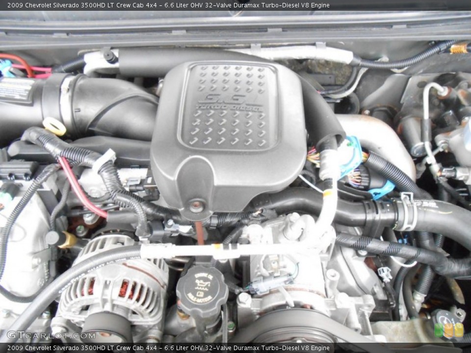 6.6 Liter OHV 32-Valve Duramax Turbo-Diesel V8 2009 Chevrolet Silverado 3500HD Engine