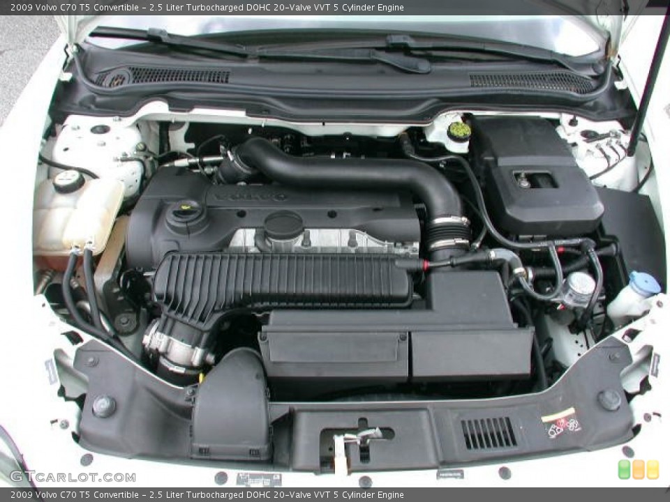 2.5 Liter Turbocharged DOHC 20-Valve VVT 5 Cylinder 2009 Volvo C70 Engine