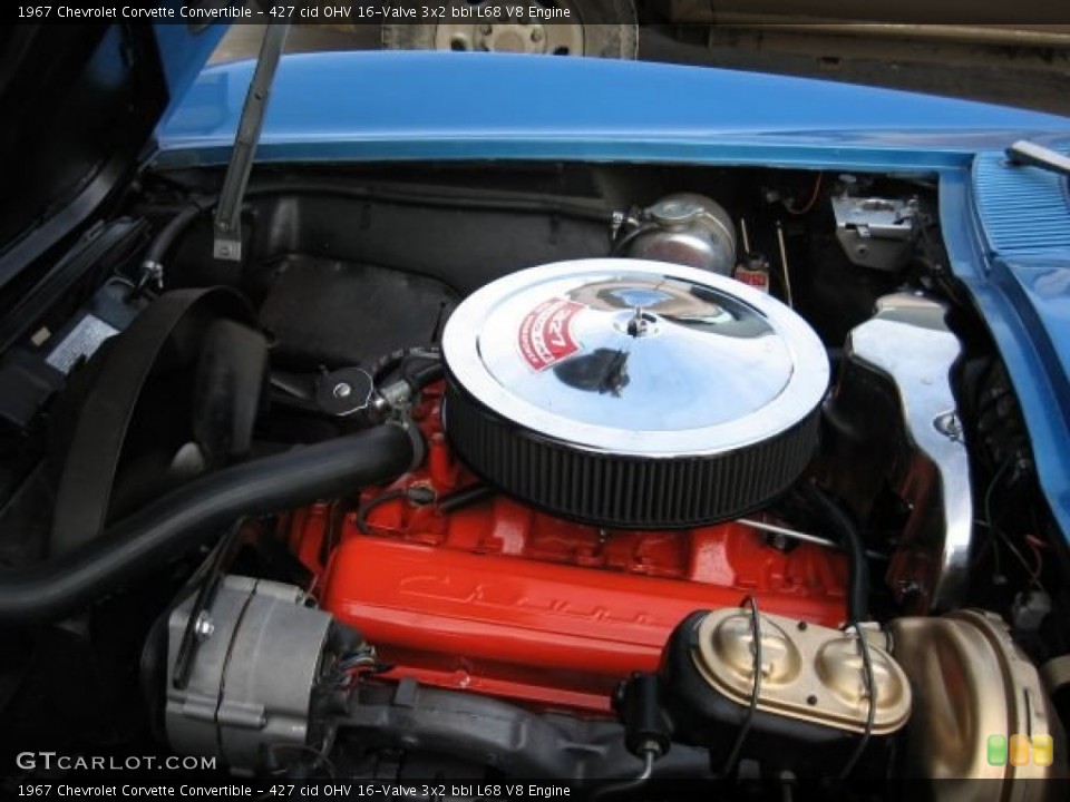 427 cid OHV 16-Valve 3x2 bbl L68 V8 1967 Chevrolet Corvette Engine