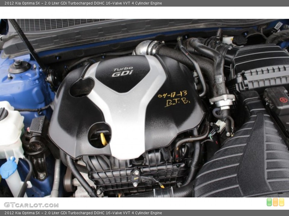 2.0 Liter GDi Turbocharged DOHC 16-Valve VVT 4 Cylinder 2012 Kia Optima Engine