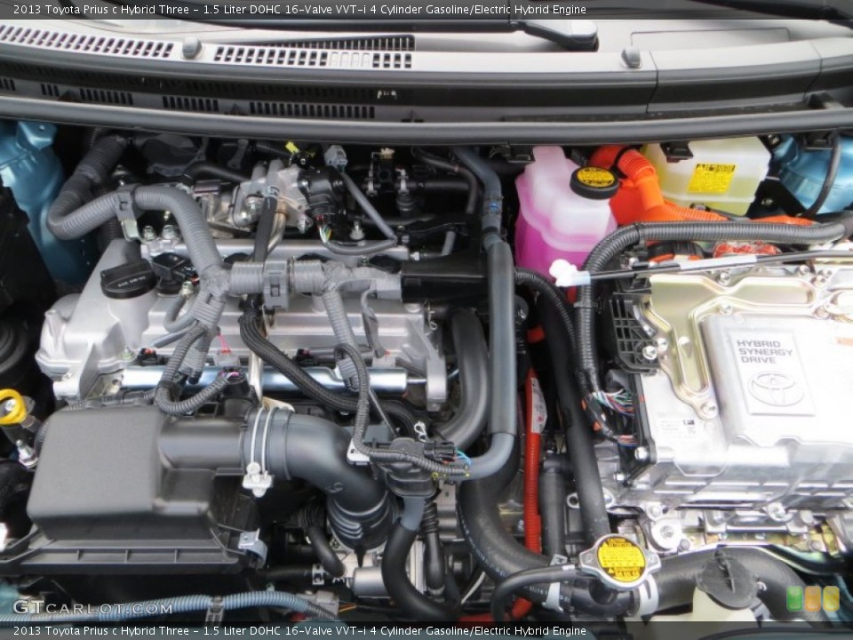 1.5 Liter DOHC 16-Valve VVT-i 4 Cylinder Gasoline/Electric Hybrid Engine for the 2013 Toyota Prius c #80161471