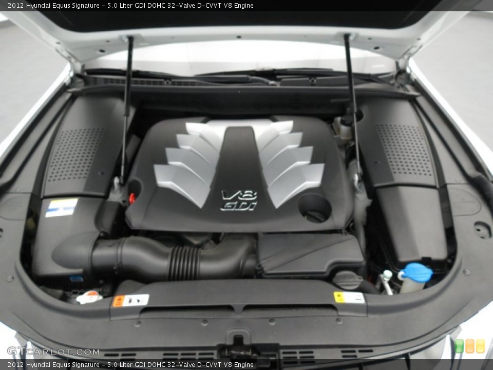 5.0 Liter GDI DOHC 32-Valve D-CVVT V8 2012 Hyundai Equus Engine