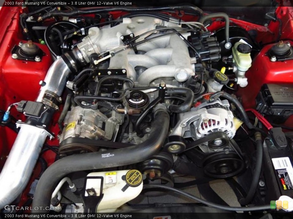 3.8 Liter OHV 12-Valve V6 2003 Ford Mustang Engine