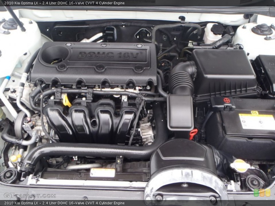 2.4 Liter DOHC 16-Valve CVVT 4 Cylinder 2010 Kia Optima Engine