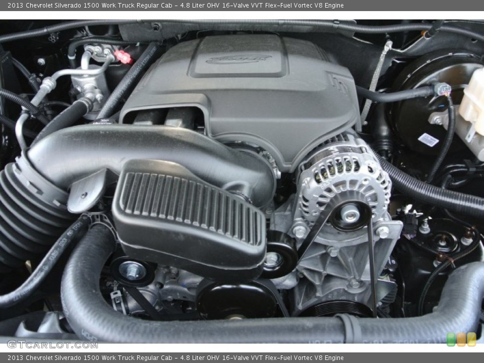 4.8 Liter OHV 16-Valve VVT Flex-Fuel Vortec V8 Engine for the 2013 Chevrolet Silverado 1500 #80849883